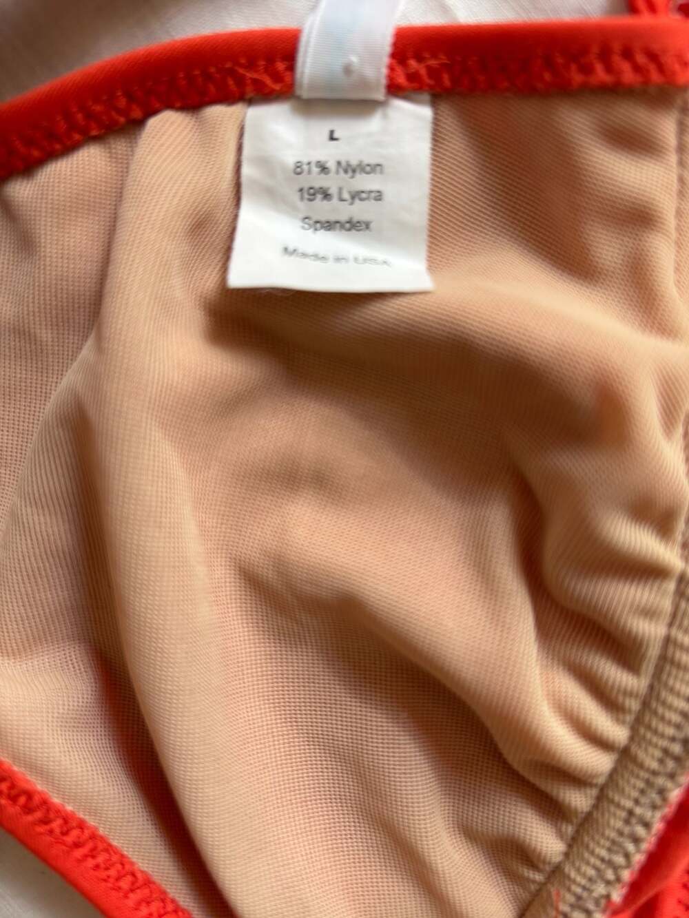 J.Crew orange  Halter Triangle Bikini Set Top Size L Bottom Size M - Picture 5 of 7